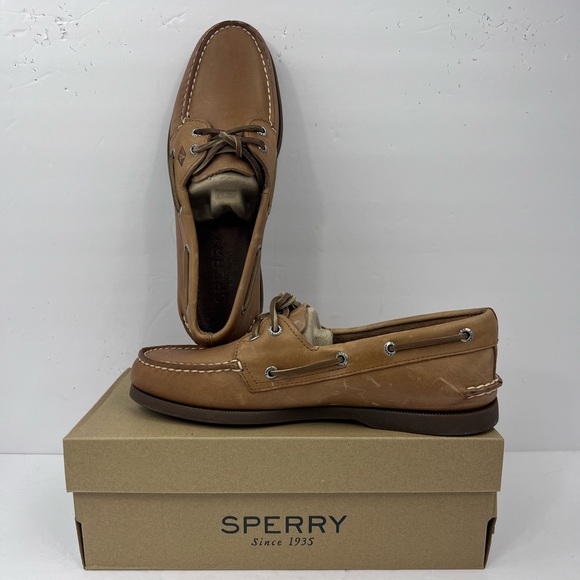 SPERRY TOP SIDER, MEN’S 8.5, EUROPE 41.5, CAMEL COLOR, ANTI SLIP BOAT SHOES - Picture 1 of 15